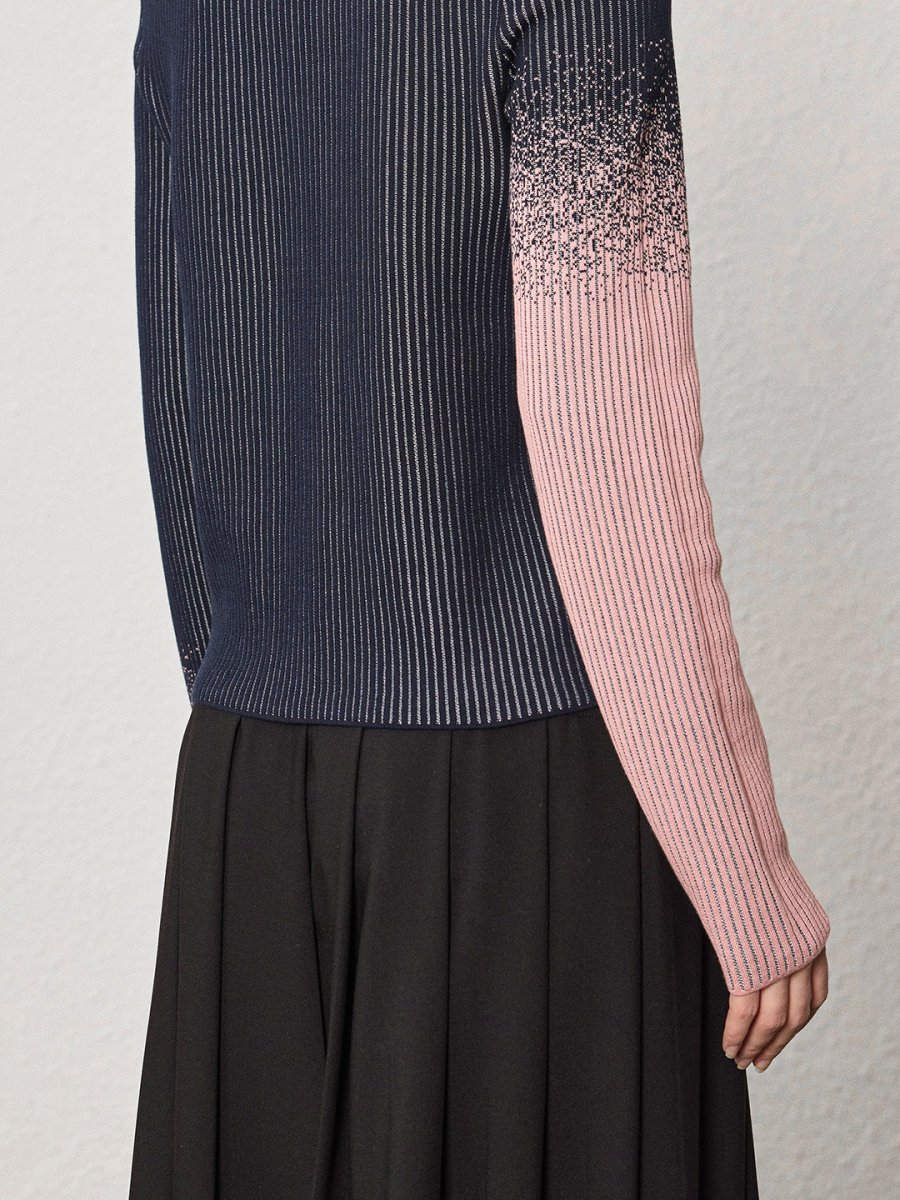 gradient crew neck sweater - SHICCACHE