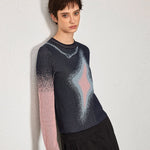 gradient crew neck sweater - SHICCACHE