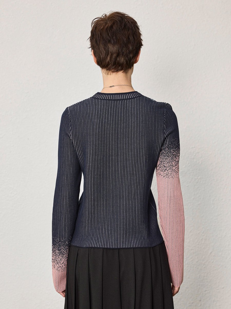 gradient crew neck sweater - SHICCACHE