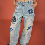 Graffiti Front Patch Jeans - SHICCACHE