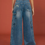 Graffiti Patch Wide - Leg Jeans - SHICCACHE