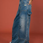 Graffiti Patch Wide - Leg Jeans - SHICCACHE