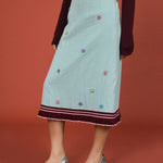 Hand - beaded ripple blue skirt - SHICCACHE