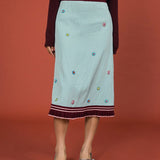 Hand - beaded ripple blue skirt - SHICCACHE