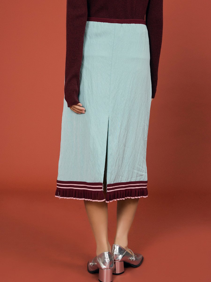 Hand - beaded ripple blue skirt - SHICCACHE