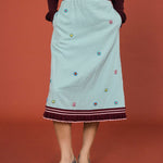 Hand - beaded ripple blue skirt - SHICCACHE