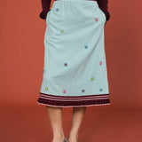 Hand - beaded ripple blue skirt - SHICCACHE