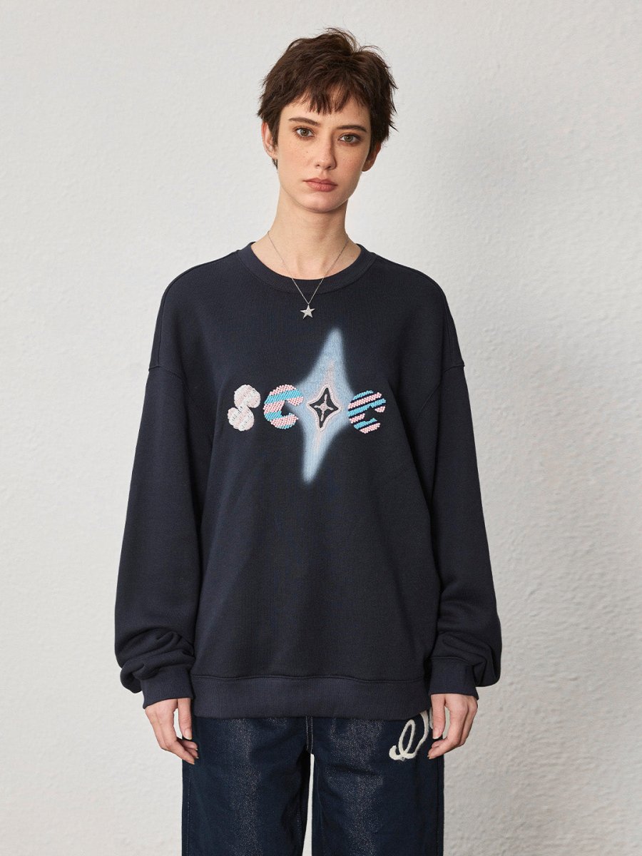 Hand - Embroidered Cotton Sweatshirt - SHICCACHE