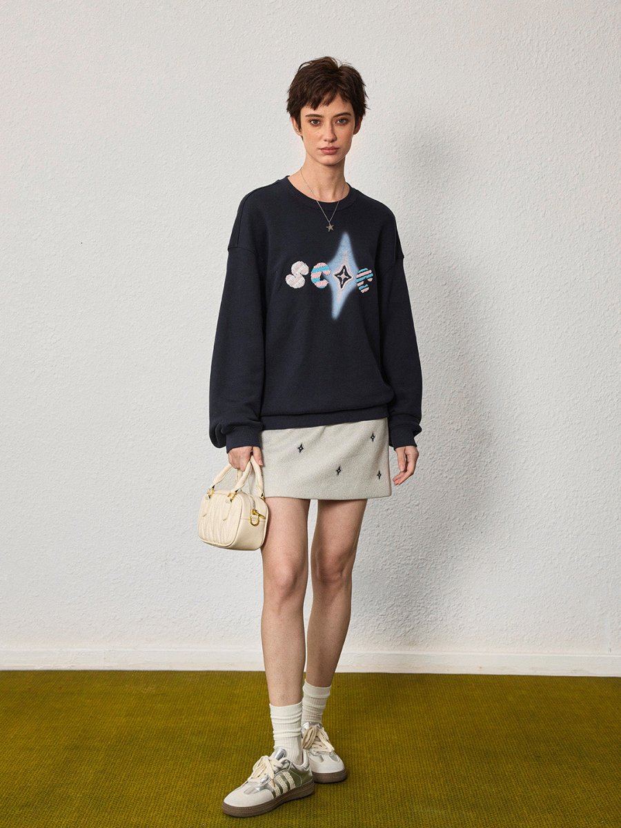 Hand - Embroidered Cotton Sweatshirt - SHICCACHE