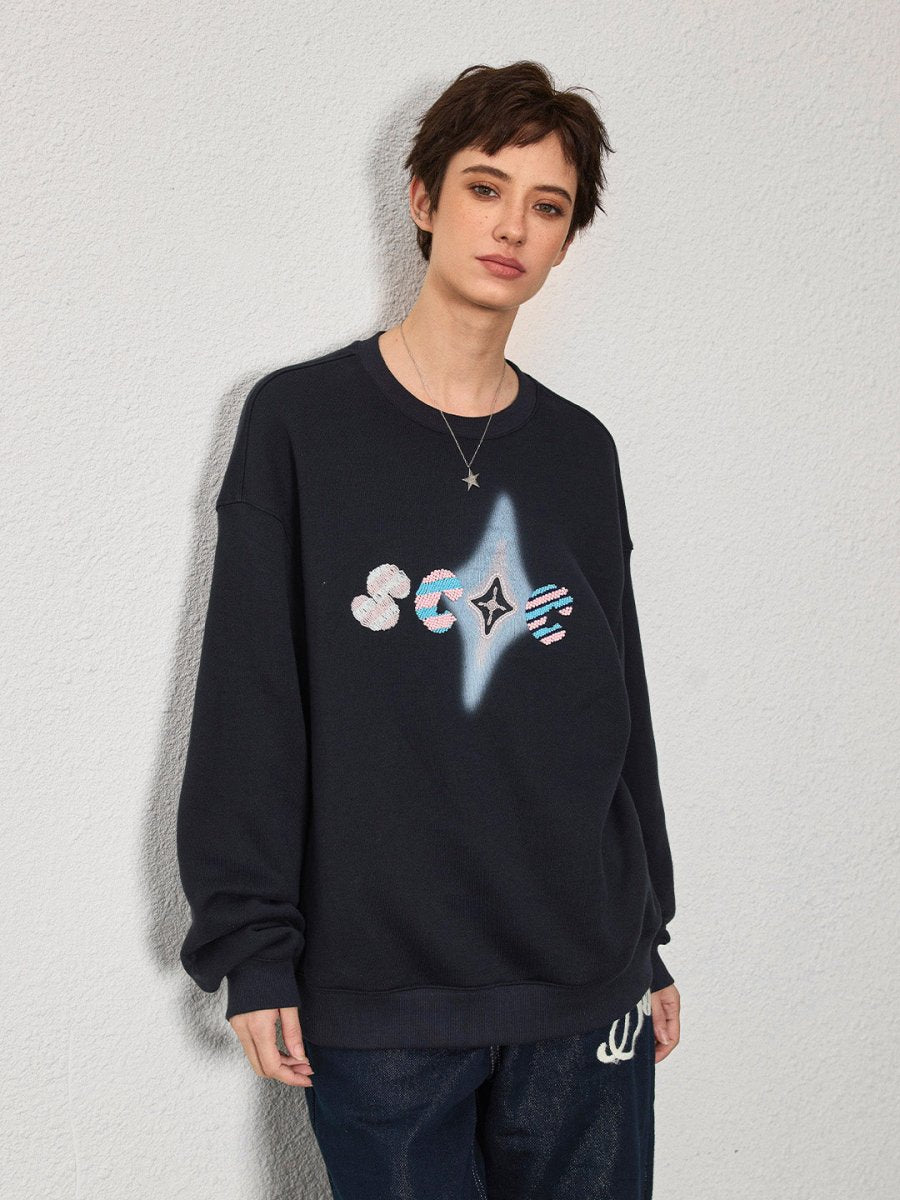 Hand - Embroidered Cotton Sweatshirt - SHICCACHE