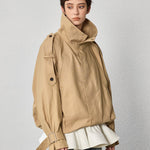 Large stand collar short windbreaker - SHICCACHE