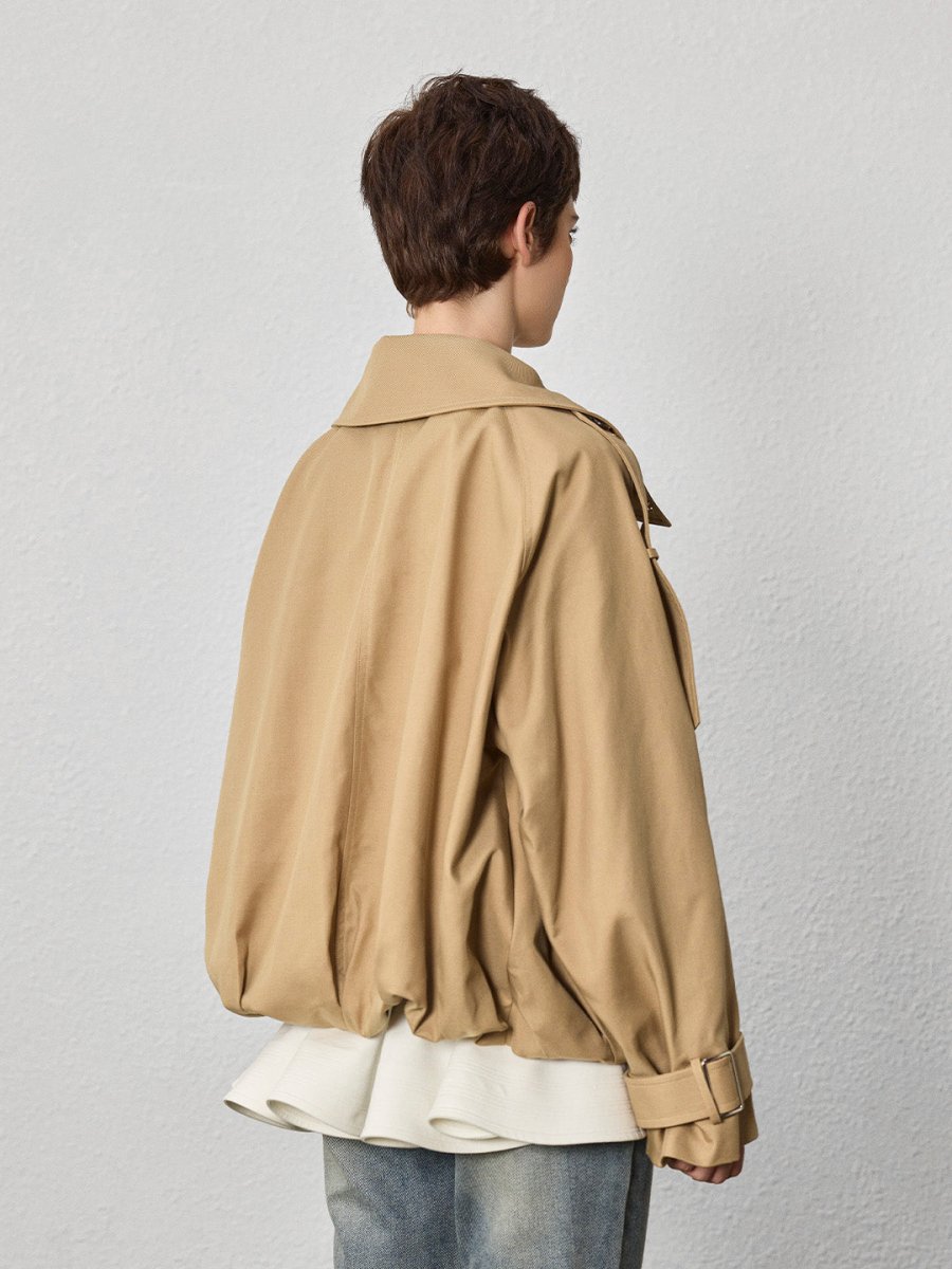 Large stand collar short windbreaker - SHICCACHE