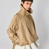 Large stand collar short windbreaker - SHICCACHE