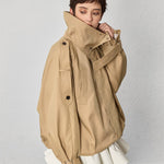 Large stand collar short windbreaker - SHICCACHE