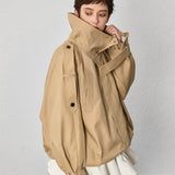 Large stand collar short windbreaker - SHICCACHE