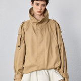 Large stand collar short windbreaker - SHICCACHE