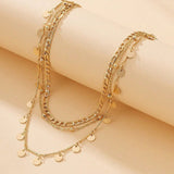 Layered Disc Charm Necklace - SHICCACHE