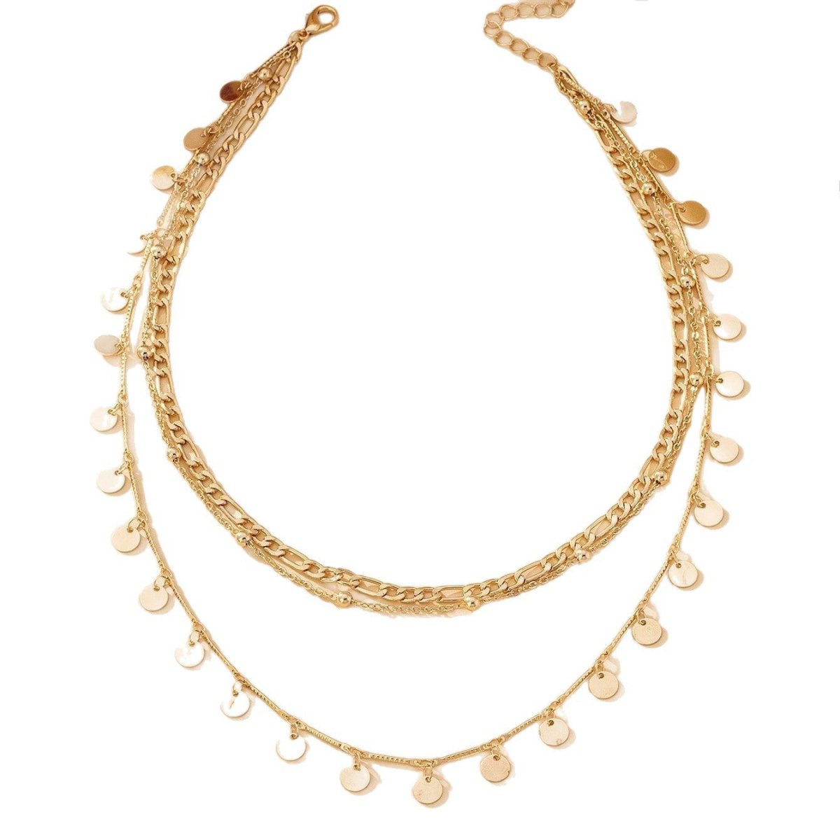 Layered Disc Charm Necklace - SHICCACHE