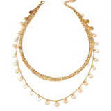 Layered Disc Charm Necklace - SHICCACHE