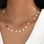 Layered Disc Charm Necklace - SHICCACHE
