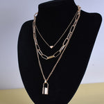 Lock & Heart Layered Necklace - SHICCACHE