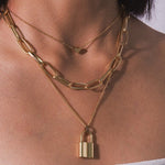 Lock & Heart Layered Necklace - SHICCACHE