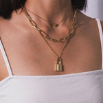 Lock & Heart Layered Necklace - SHICCACHE