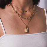 Lock & Heart Layered Necklace - SHICCACHE