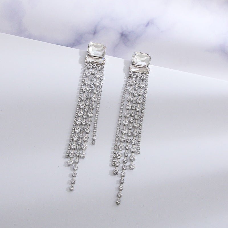 Luxe Cascading Crystal Drop Earrings - SHICCACHE
