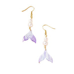 Mermaid Tail Pearl Drop Earrings - SHICCACHE