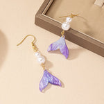Mermaid Tail Pearl Drop Earrings - SHICCACHE
