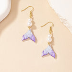 Mermaid Tail Pearl Drop Earrings - SHICCACHE