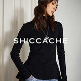 Minimalist Black High Neck Knit Top - SHICCACHE