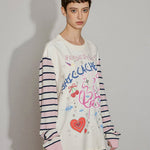 Mixed Media Graphic Long Sleeve Tee - SHICCACHE