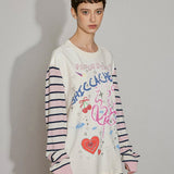 Mixed Media Graphic Long Sleeve Tee - SHICCACHE