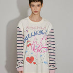 Mixed Media Graphic Long Sleeve Tee - SHICCACHE