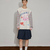 Mixed Media Graphic Long Sleeve Tee - SHICCACHE