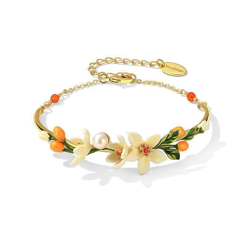 Orange Blossom Pearl Bracelet - SHICCACHE