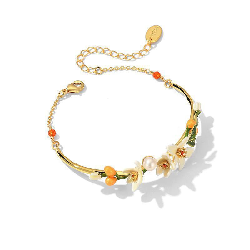 Orange Blossom Pearl Bracelet - SHICCACHE