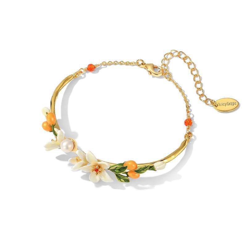 Orange Blossom Pearl Bracelet - SHICCACHE