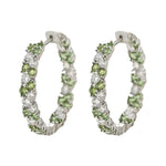 Peridot & Zirconia Eternity Hoop Earrings - SHICCACHE