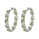 Peridot & Zirconia Eternity Hoop Earrings - SHICCACHE