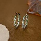 Peridot & Zirconia Eternity Hoop Earrings - SHICCACHE