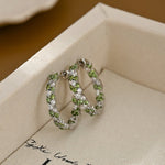 Peridot & Zirconia Eternity Hoop Earrings - SHICCACHE