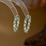 Peridot & Zirconia Eternity Hoop Earrings - SHICCACHE
