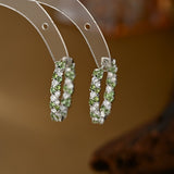 Peridot & Zirconia Eternity Hoop Earrings - SHICCACHE