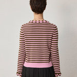 Pink Striped Wool Cardigan - SHICCACHE