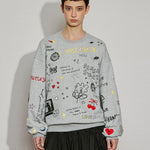 Playful Sketch Embroidered Sweatshirt - SHICCACHE