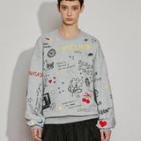 Playful Sketch Embroidered Sweatshirt - SHICCACHE
