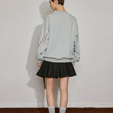 Playful Sketch Embroidered Sweatshirt - SHICCACHE